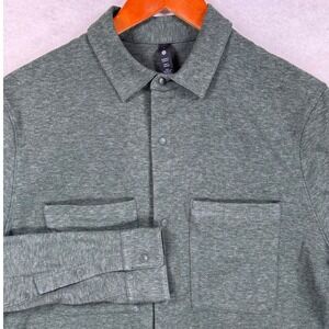 Lululemon Overshirt Mens Green Heathered‎ Snap Front Shirt Jacket Size S